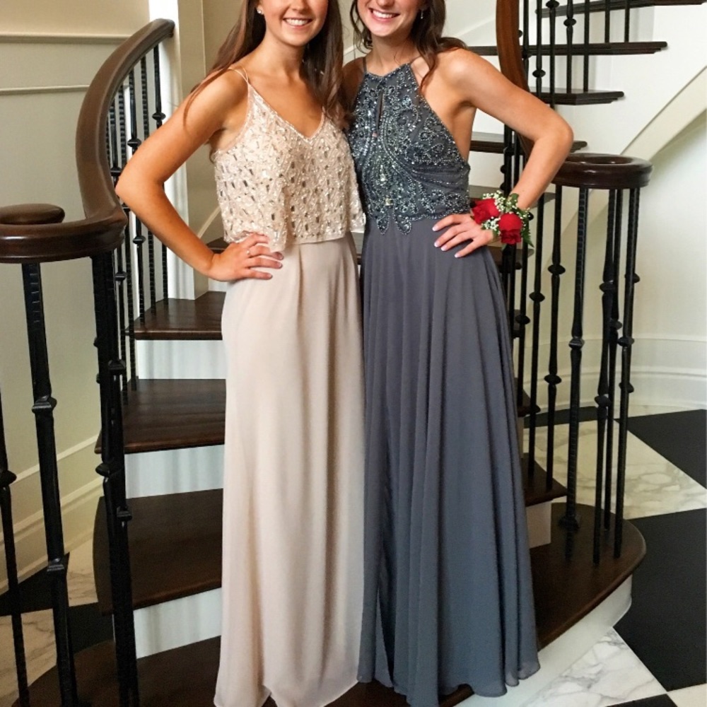 Grey prom dress